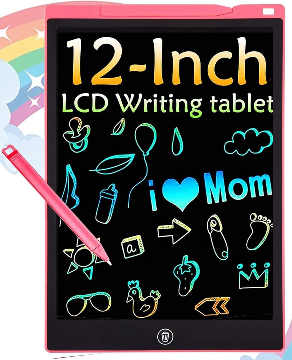 LCD Schrijftablet - Tekentablet Doodle Pad - Creatief Leren - Wissen met één knop - 12 inch - Kleurrijk