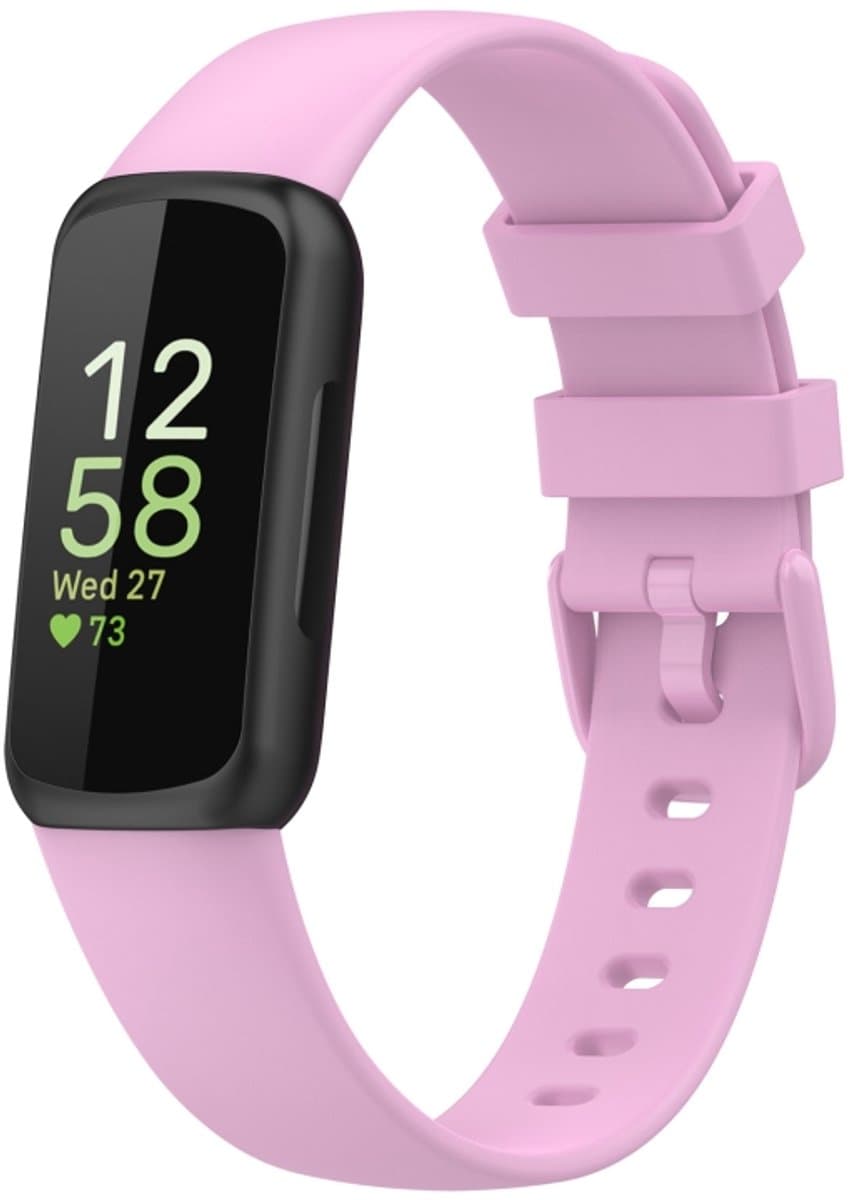 Voor Fitbit Inspire3 Effen kleur siliconen horlogeband, maat: L-maat (lila paars)