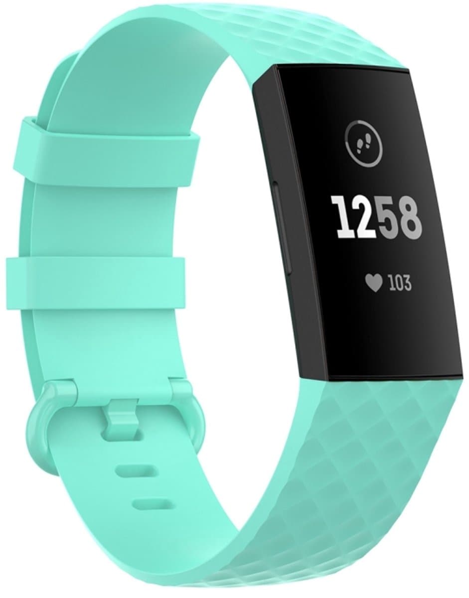 22mm zilverkleurige gesp TPU polsband horlogeband voor Fitbit Charge 4 / Charge 3 / Charge 3 SE (groen)