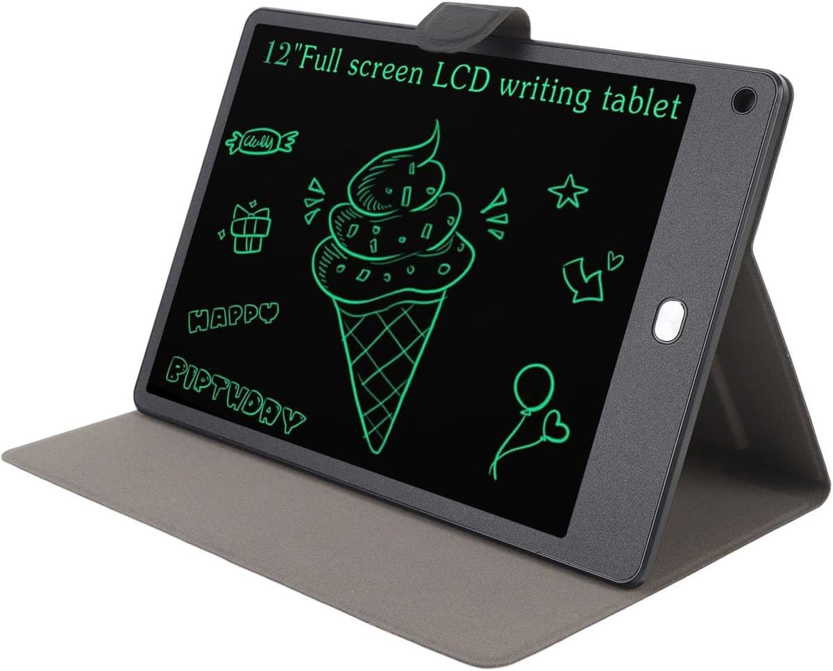 LCD Schrijftablet - Tekentablet Notitieblok - Digitale Notities Maken - Oogzorgscherm Zonder Blauw Licht - 12 Inch - Zwart