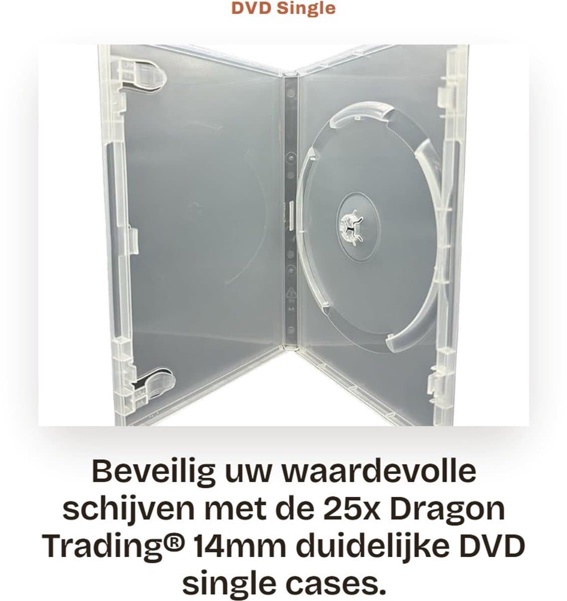 Dailygoods- DVD Case 14mm Transparant - 25 Stuks - Hoogwaardige Hoes - Inlay voor Sleeve - Voor 1 Schijf - Geschikt voor CD/DVD/Blu-Ray