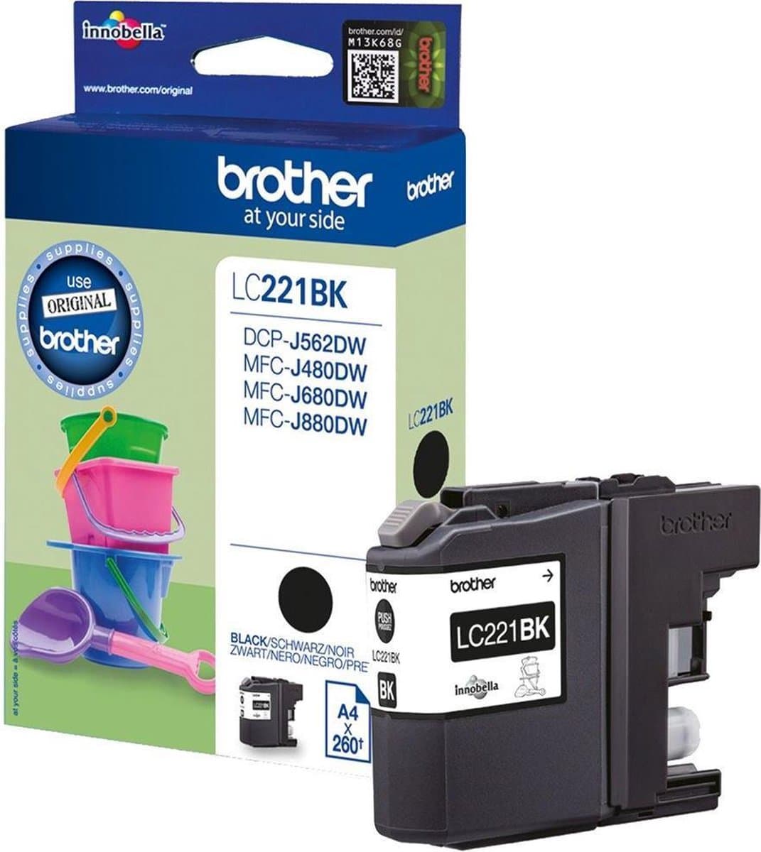 Brother LC221BK inktcartridge 1 stuk origineel zwart