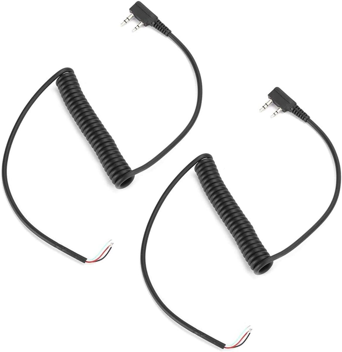 2PCS Electric Microphone, Speaker Microphone UV5R Supplies Cable Line for UV5R TK3702PCS 2 Pins 4 Wires Speaker Microphone Plug TK370