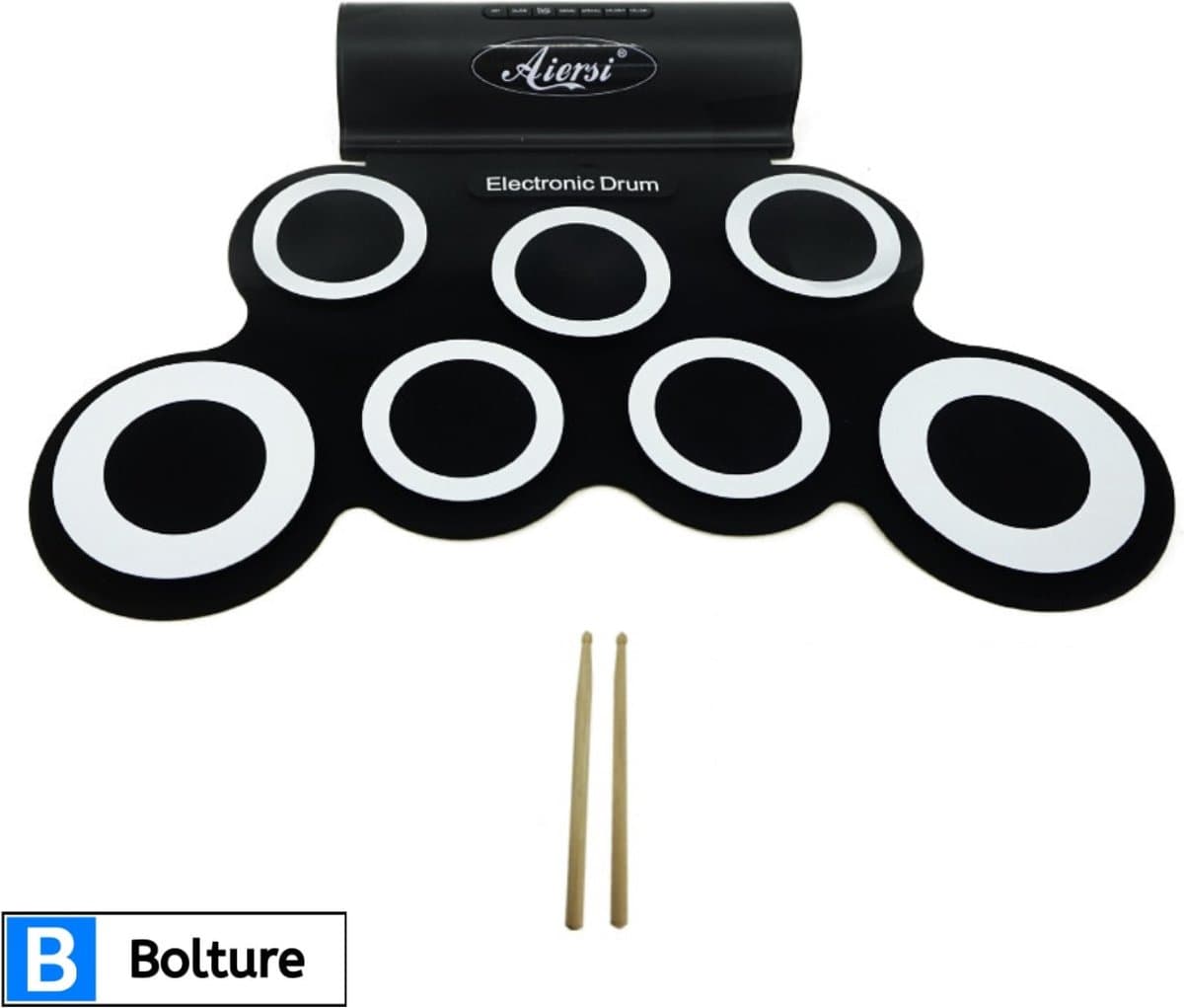 Bolture Drumstel Elektronisch - Drumstel voor Kinderen - Drumstel voor Volwassenen - Met Speaker - Opvouwbaar - Draadloos