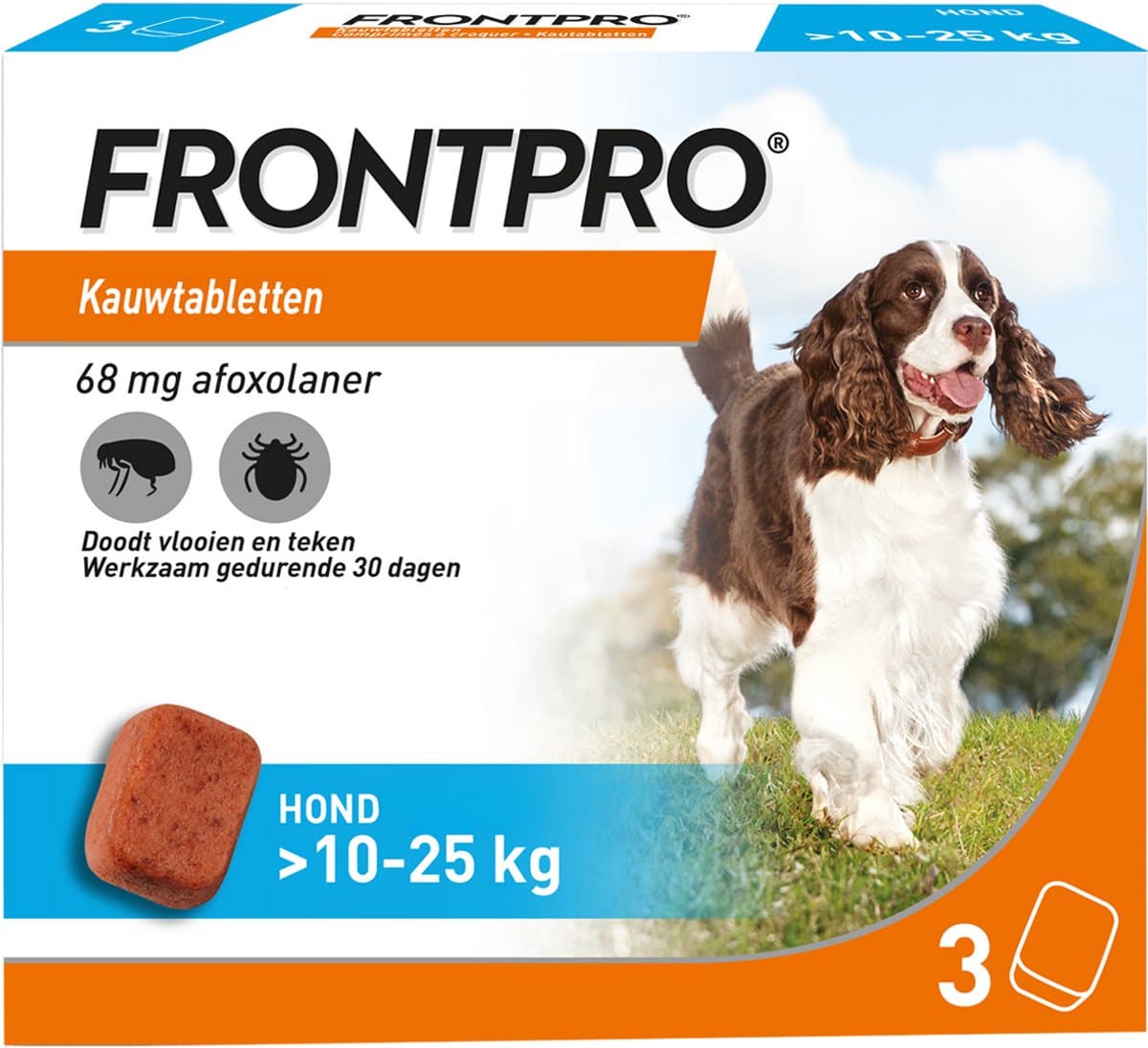 Frontpro Anti vlooien kauwtablet - Hond L 10-25 kg - 3 tabletten