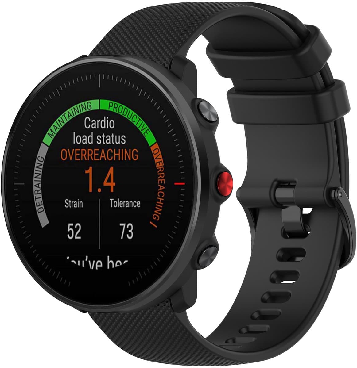 123watches sport gesp band - zwart - - Geschikt voor Polar Vantage M / Vantage M2 / Vantage M3 /Vantage V3 / Grit X / Grit X Pro / Grit X2 Pro / Overige smartwatches met 22mm bandje