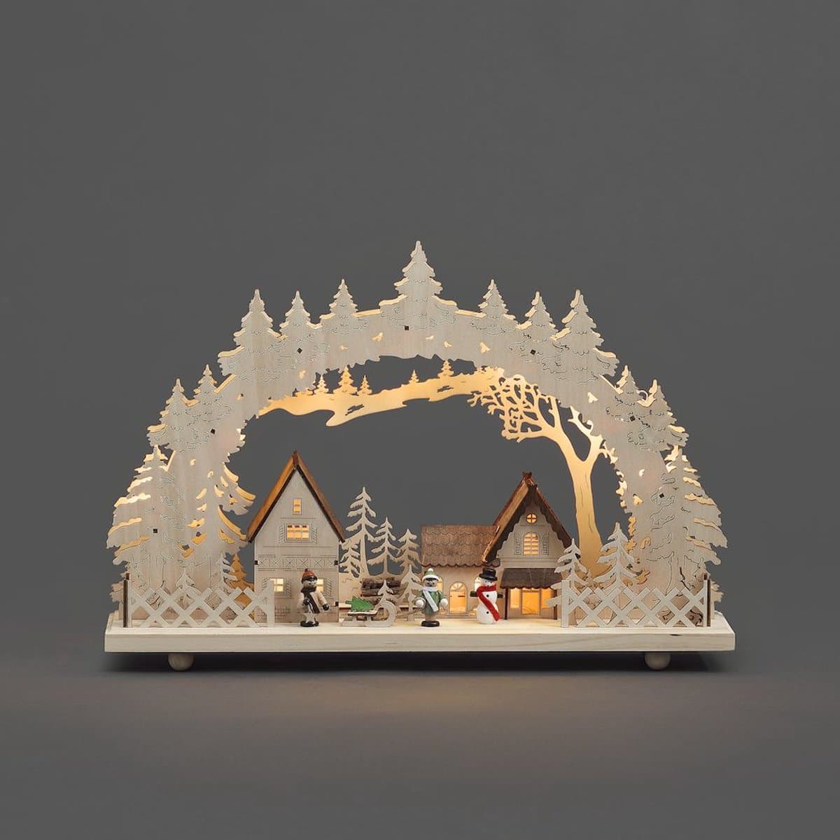 Konstsmide - houten kerstdorp - 2827-100 decoratieve verlichting Lichtdecoratie figuur 10 lampen LED 0,6 W A