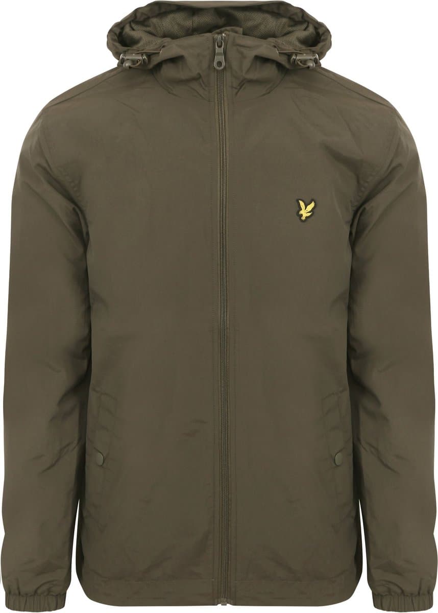 Lyle & Scott Jas Zip Through Olijfgroen - Maat M - Heren - Tussenjas