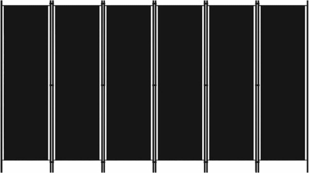 Vida 6-Paneel Kamerscherm - Zwart, 300 x 180 cm