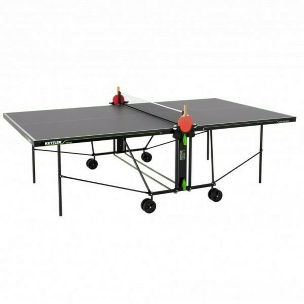 KETTLER K1 Indoor Tafeltennistafel – Opklapbaar – Verrijdbaar – Inclusief Net – Pingpongtafel