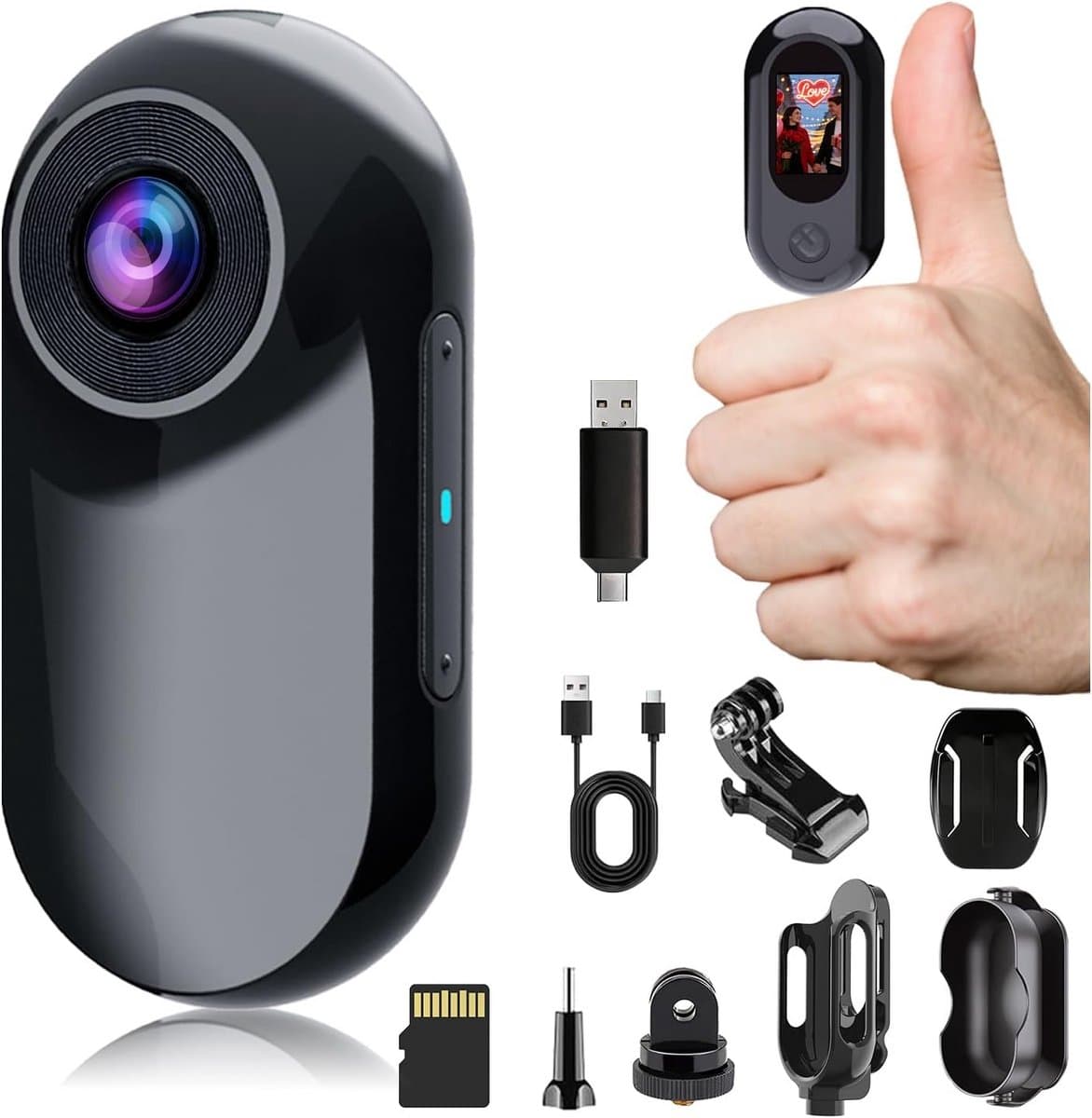 Mini Action Camera - Draagbare Recorder - Momenten Vastleggen - Geïntegreerd Geheugen - 32GB - Zwart