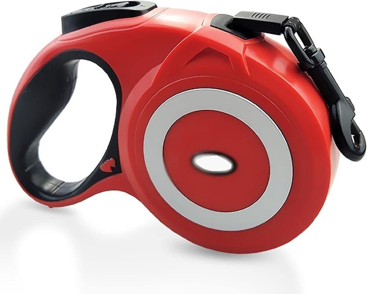 Oprolbare Hondenriem - Automatische Rollijn - Veilig Wandelen - Ergonomische Handgreep - 8 Meter - Rood