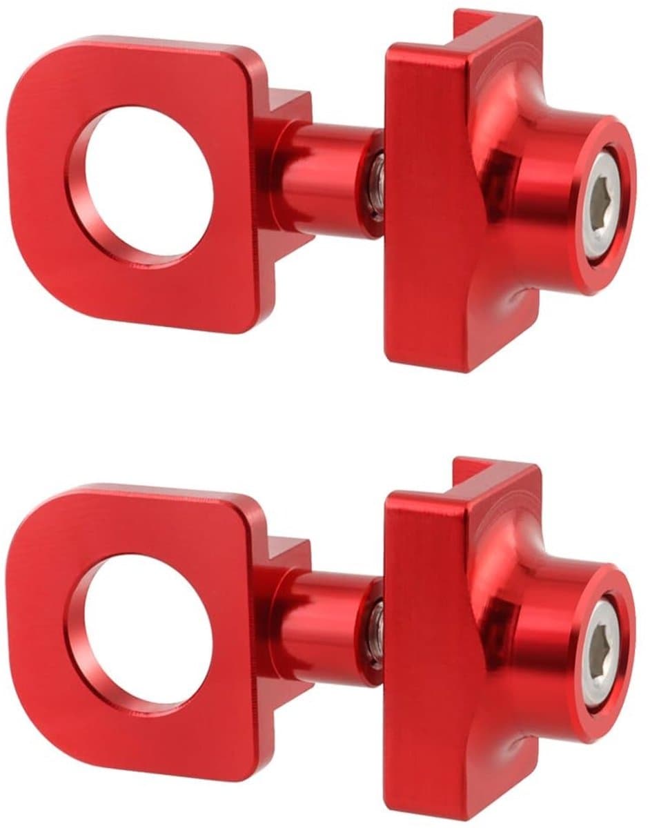 Allecto - Fietskettingspanner - Aluminium Kettingsluiting - Lichtgewicht en duurzaam - Rood - BMX en Fixie fiets - Ideaal voor kettingspanning - Vo...