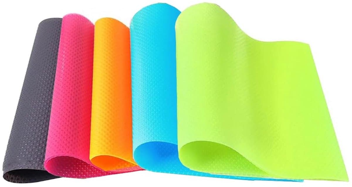 Dailygoody - koelkastmatten - vochtabsorberend - snijdbaar - 45 x 29 cm - kleurrijk - 10 stuks - geschikt voor gezinnen