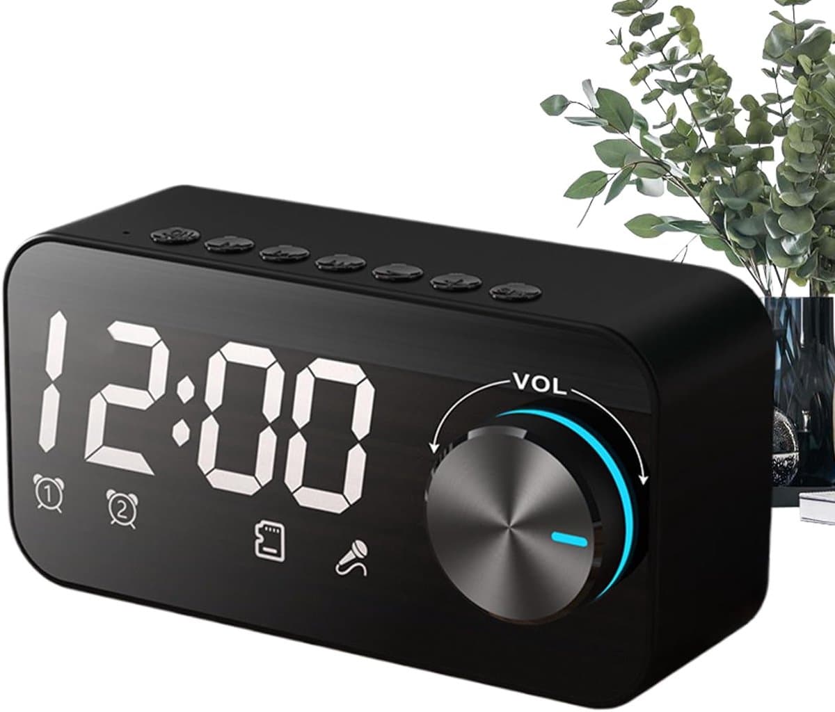 Digitale Wekker - Nachtklok Speaker - Bureau Decoratie - Touch Volume Bediening - 47B Millimeter - Zwart