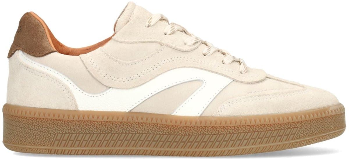 Manfield - Dames - Beige suède sneakers - Maat 40