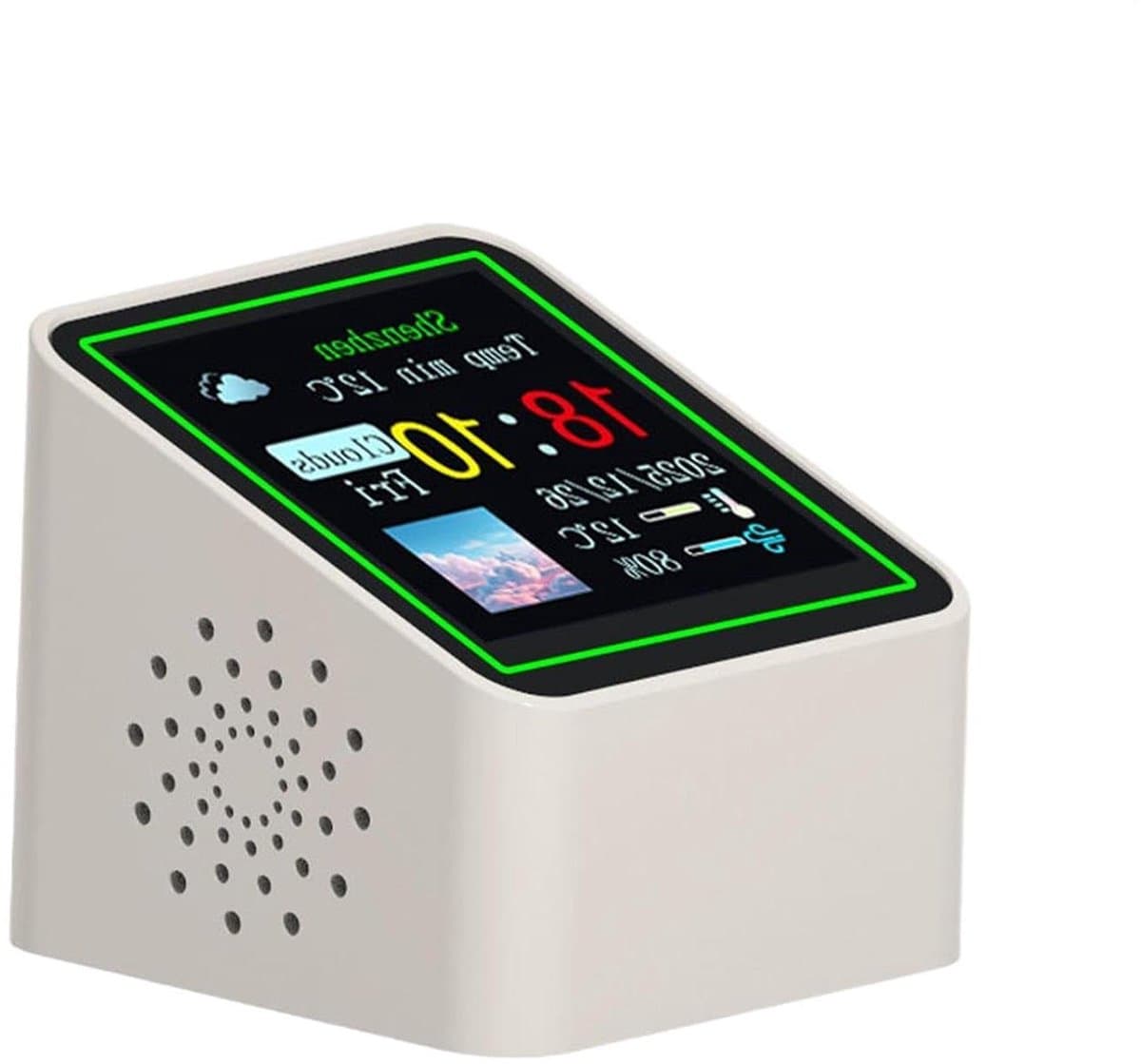 Digitale Weerklok - Klok met Weer Temperatuur Vochtigheid Display - Binnenklimaat Monitoren - Helder LED-display - 6 cm breed - Wit