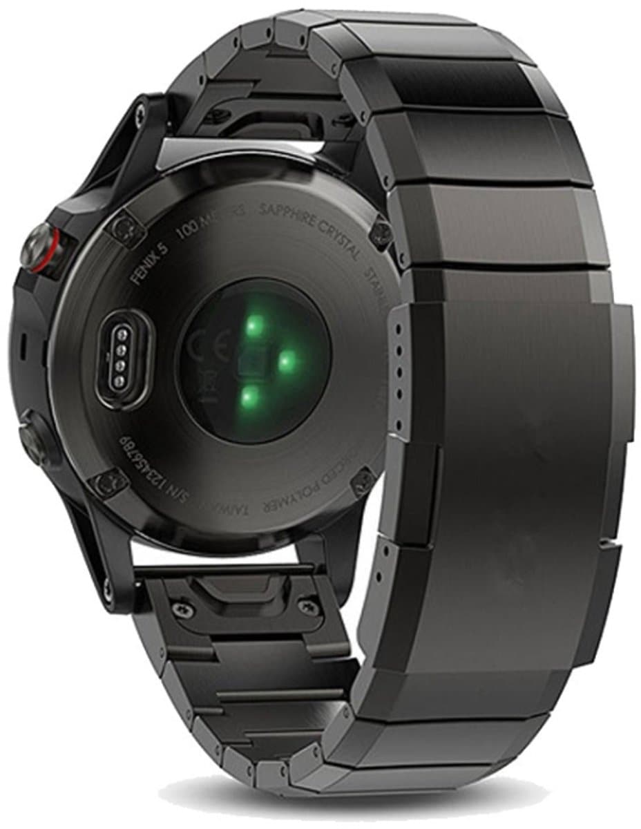 Voor Garmin Fenix 7 Sapphire Solar 22 mm titanium legering horlogeband met snelsluiting (zwart)
