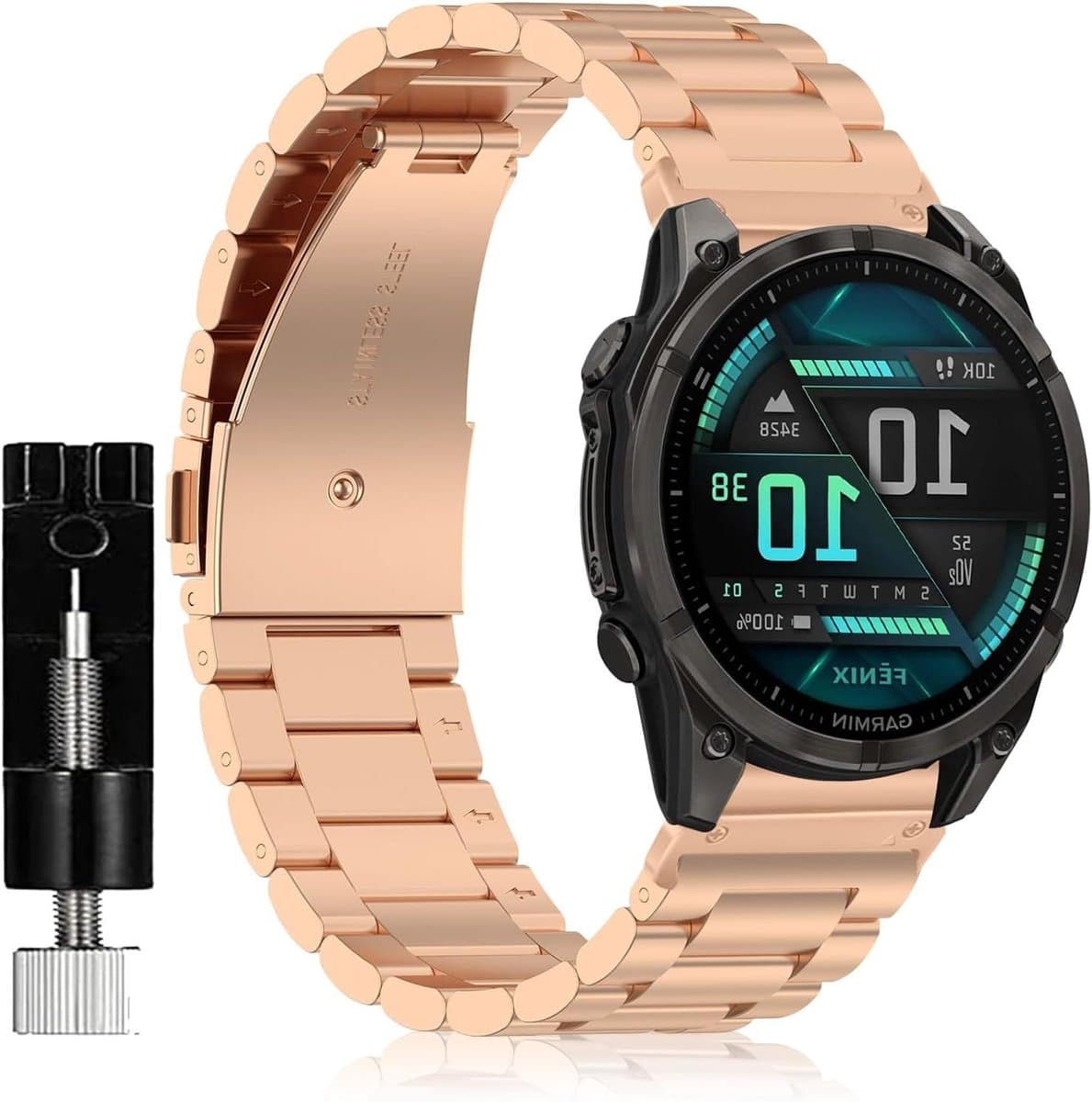 Horlogeband - Metalen band - Smartwatch vervangen - QuickFit sluiting - 20mm - Zwart