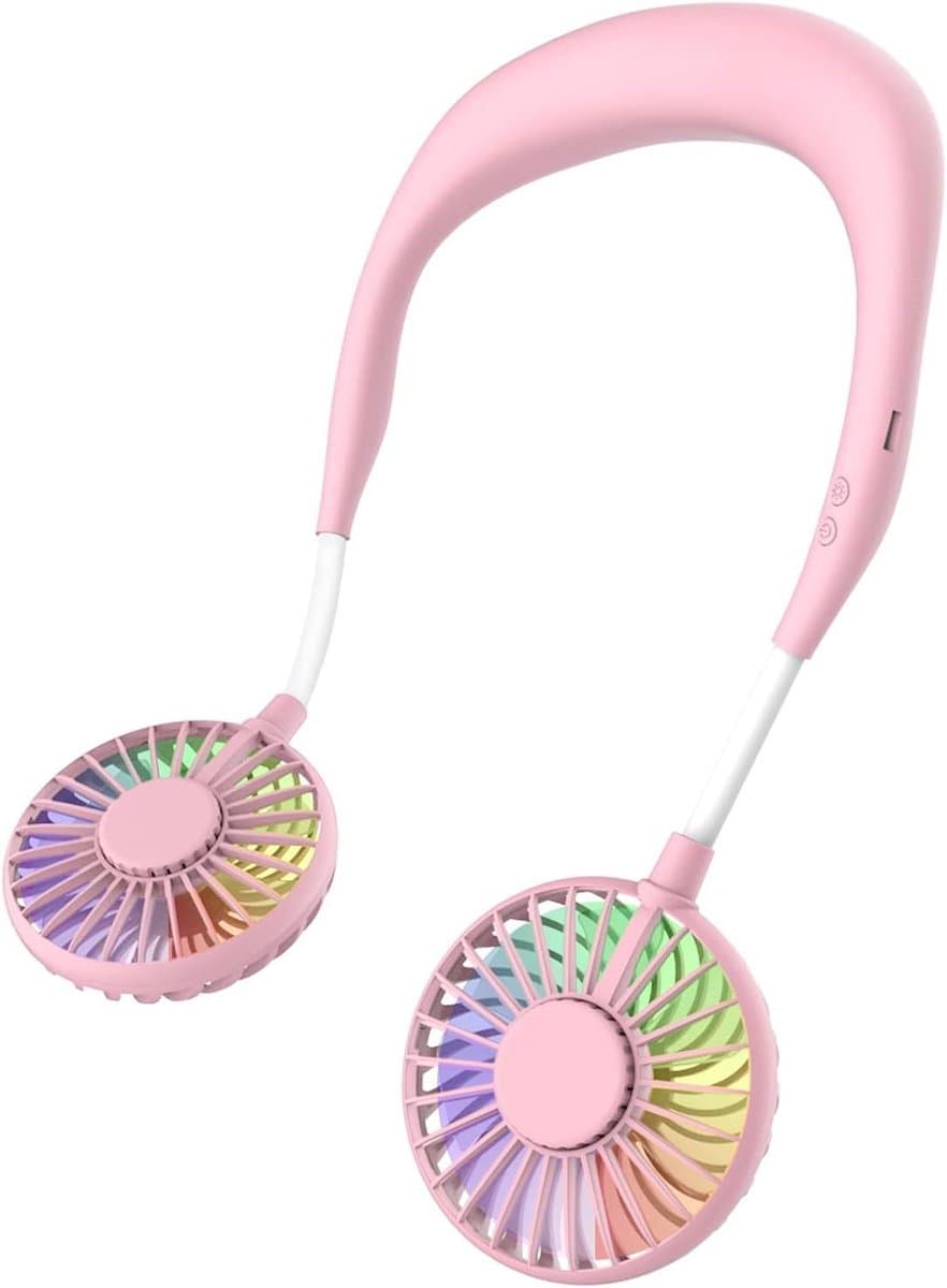 Draagbare Mini Ventilator - USB Nekventilator - Persoonlijke Verkoeling - Handsfree Koptelefoon Design - 2000 mAh Batterij - Zwart