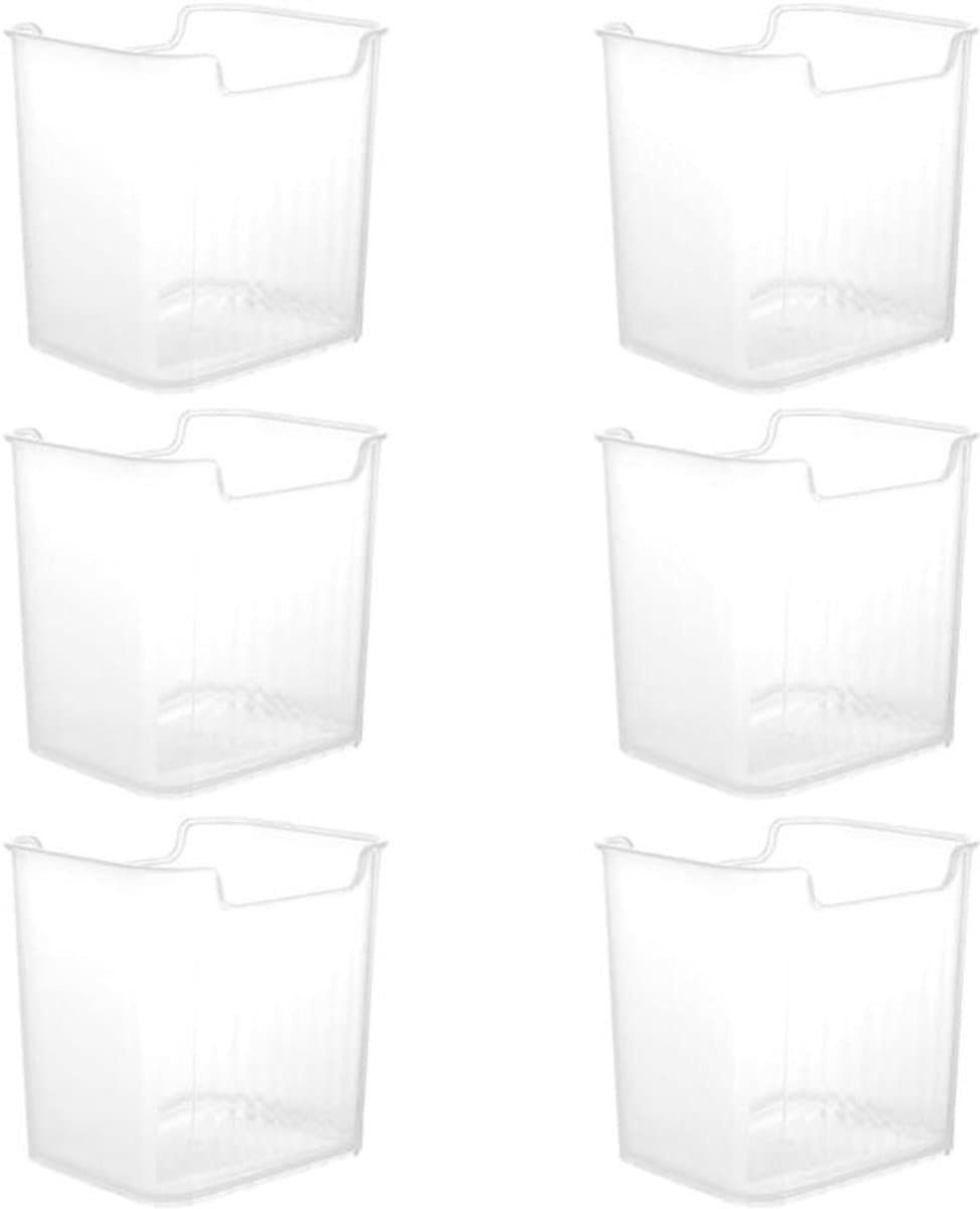 Allecto Plus - Koelkastorganizerset 6 stuks voor keukenopslag en organisatie - doorschijnend - opbergdozen voor koelkast, keuken, eetkamer en kasten