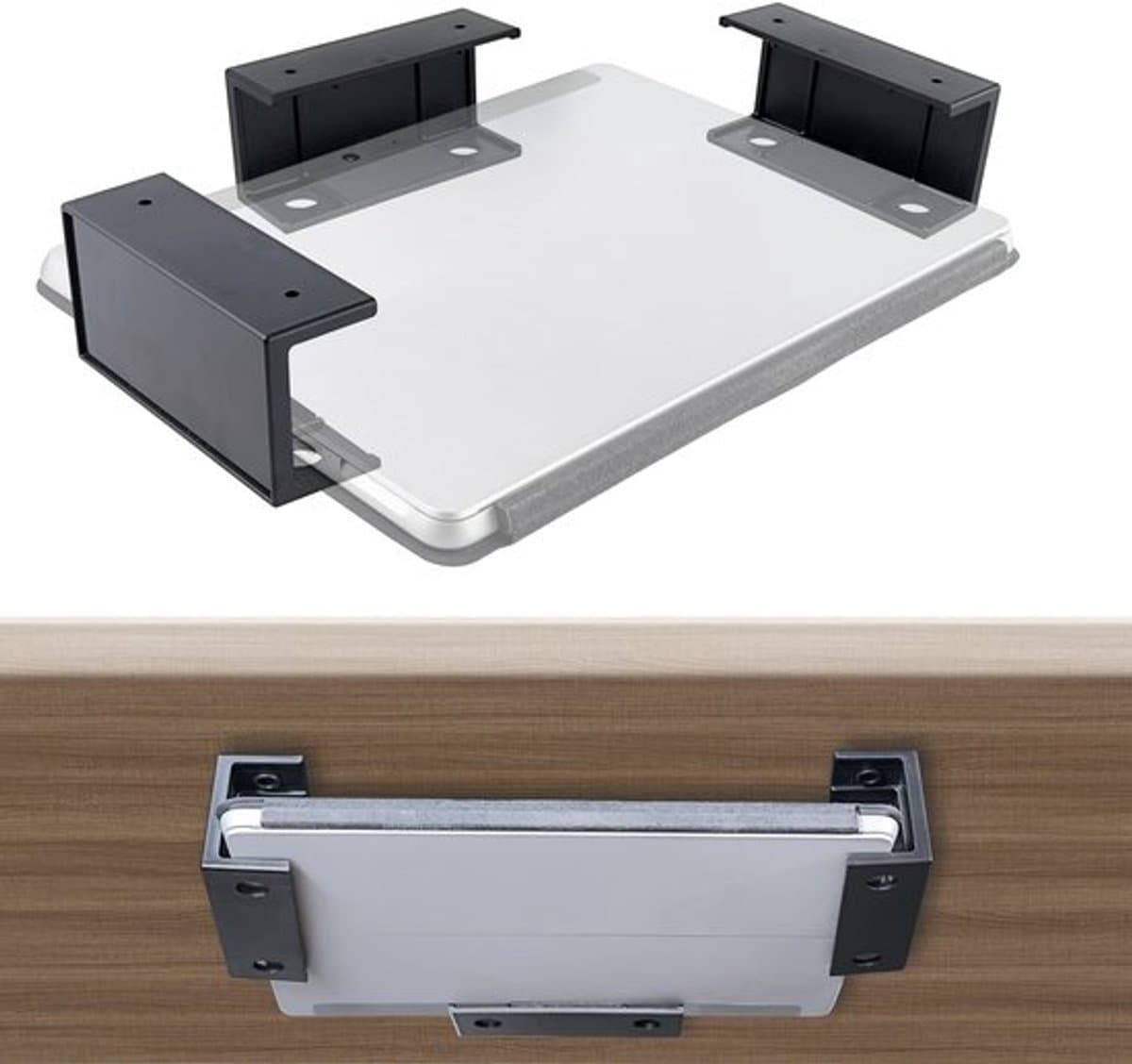 Onder tafelhouders Ruimtebesparend - Multifunctionele opslag - Voor laptop/tablet/toetsenbord - Eenvoudige montage - Voor kantoor/thuis/school - Bureauhouder