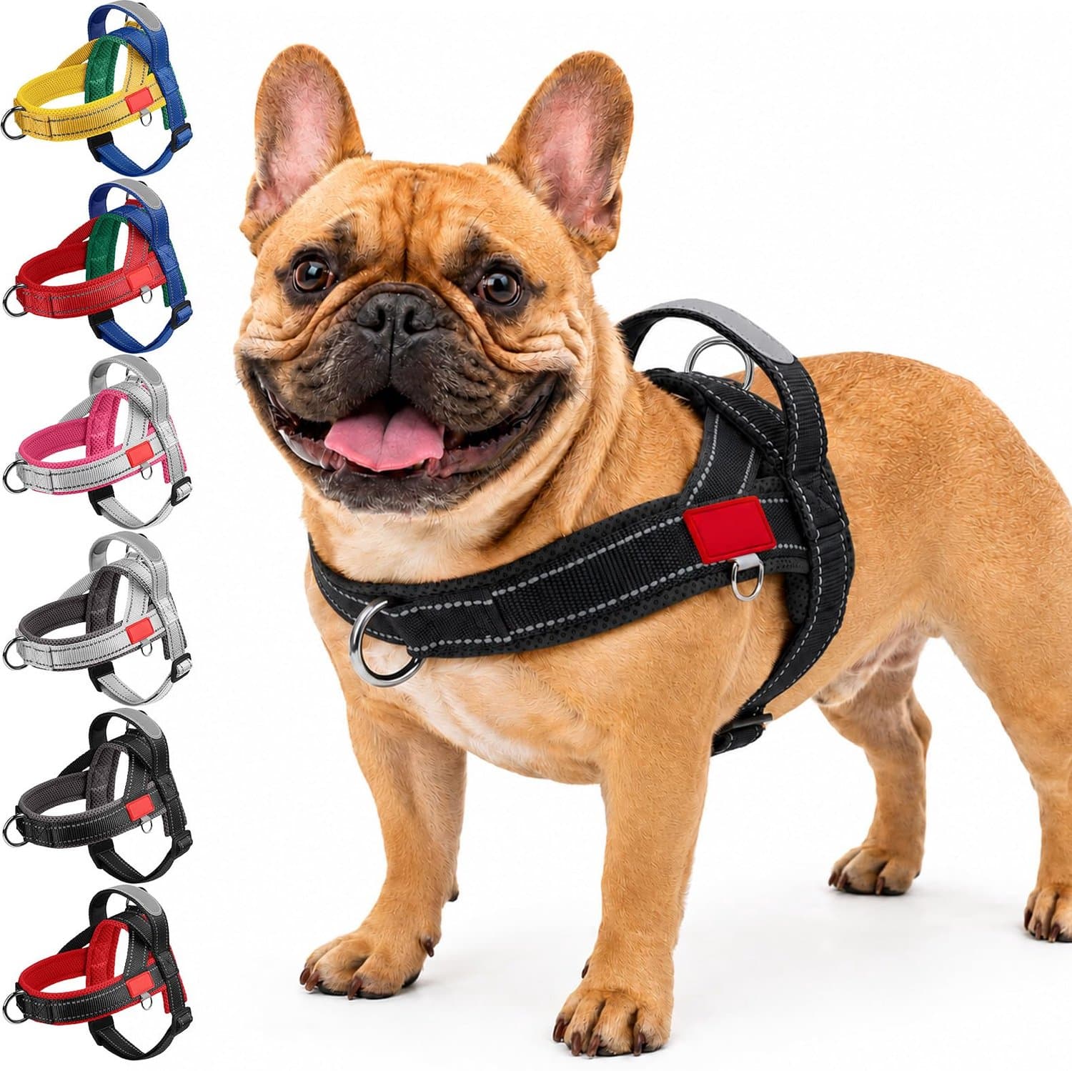 Harnas anti-trek voor kleine honden - frontclip - met bedieningshendel - eenvoudig te gebruiken - Vemera