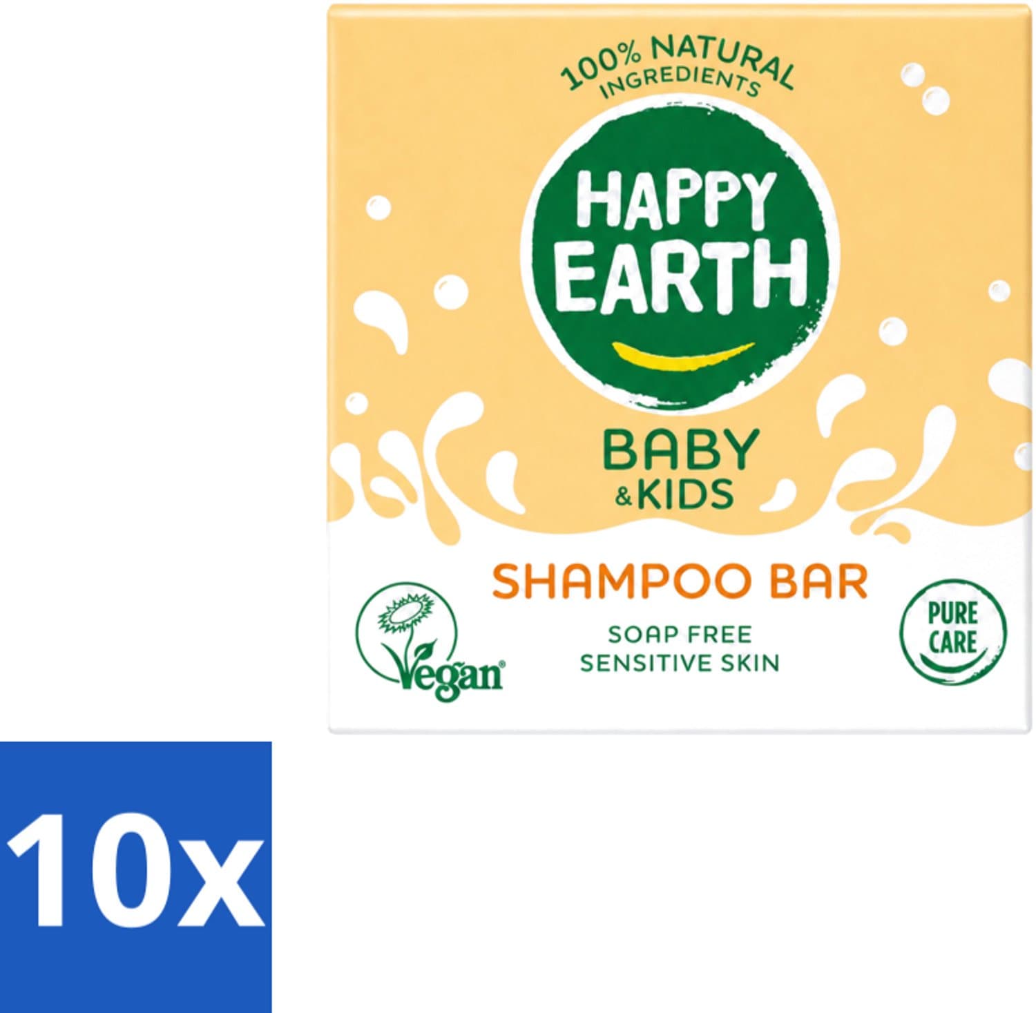 Happy Earth – Shampoo Bar – 100% Natuurlijk Baby & Kids – 50 g - Bulkverpakking - 10 stuks