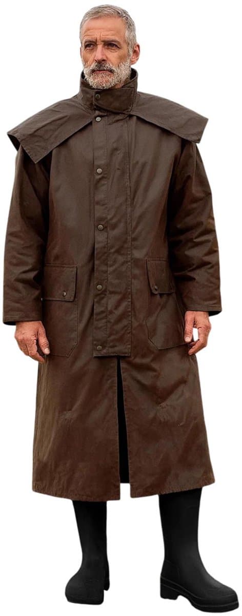 Game Stockman Long Cape Bruin Waxjas Heren