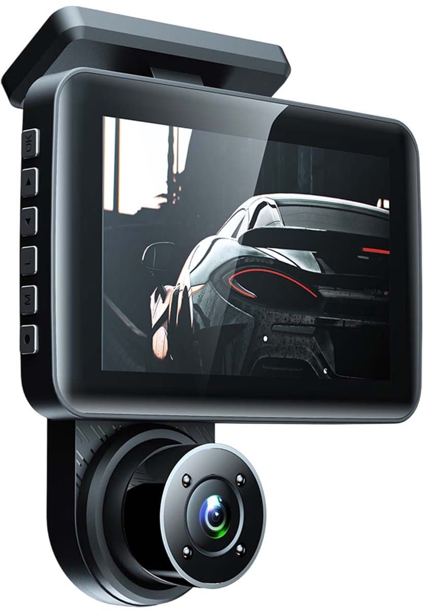 Urban Factory, Full HD-dashcam met dubbele lens en 4-inch scherm voor in de auto, Zwart