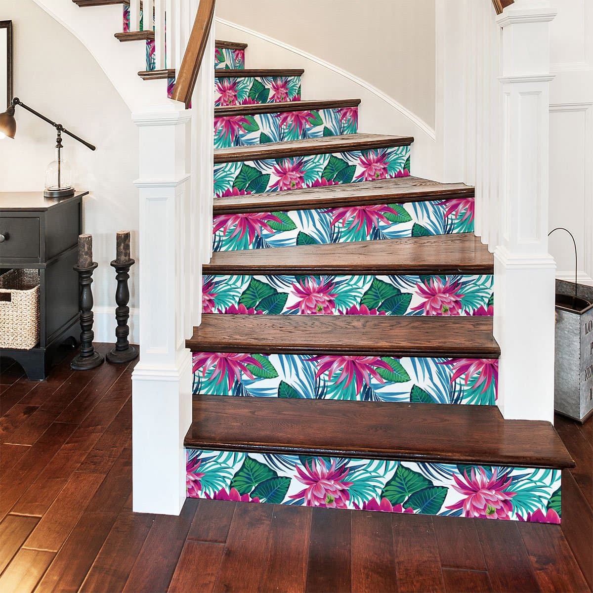 Zelfklevende stickers voor traptreden en stootborden - TROPICAL HEREDIA - 2 stroken van 18,5 x 129,5 cm