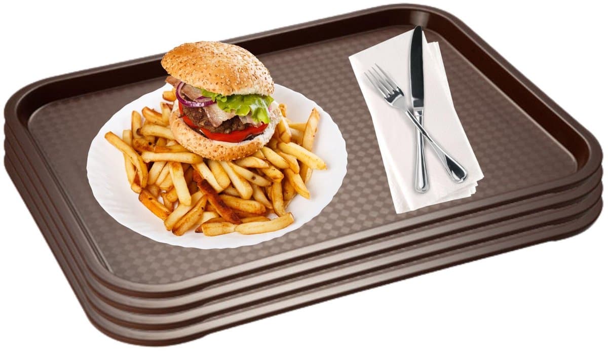 APS Fast Food Serveertablet - Breukbestendig - Vaatwasserbestendig - Bruin - 53x32.5cm - Set van 4