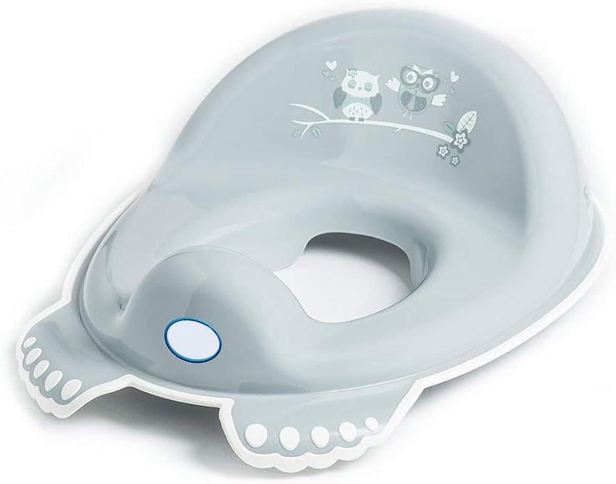 Kinder Potty Trainer - Zindelijkheidstrainer Zithulpmiddel - Zelfstandig Zitten - Anti-slip Functie - Vanaf 36 Maanden - Uilen Grijs