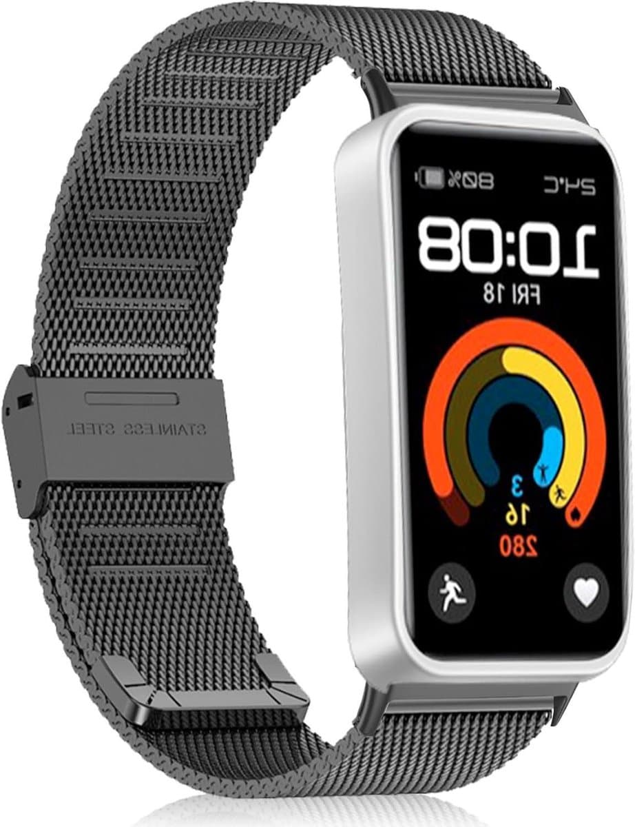 Armband Roestvrij Staal - Mesh Band - Smartwatch Gebruik - Gemakkelijke Installatie - Verstelbaar - Zilver