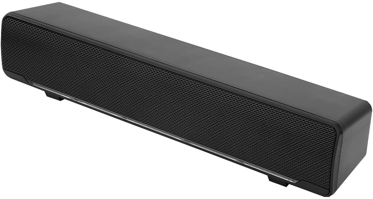 Portable Soundbar, Stereo Soundbar with USB Cable Music Player, Bass Surround Soundbox with 3.5mm Audio Plug for PC, Mobile Phones, Desktop, Laptop, TV, Tablet MP3, MP4 (Black)