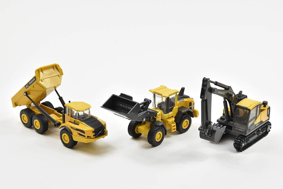Bouwvoertuigen Set - Miniatuur Auto's - Kinderspeelgoed - Gedetailleerde Replica's - Schaal 1:50 - Geel