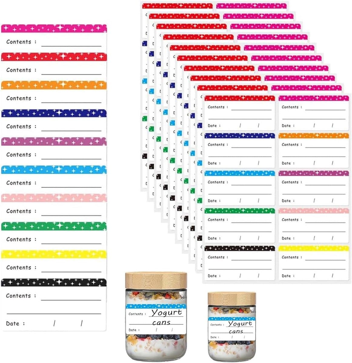 Diepvriesetiketten - Zelfklevend Verwijderbaar - Voorraad Beheer - Waterdicht Materiaal - 6 x 3 cm - Kleurgecodeerd