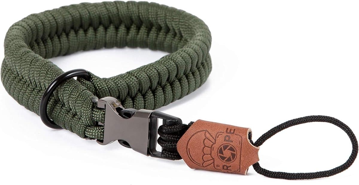 Camera Polsband van Handgevlochten Paracord met Snelsluitsysteem - Silent Black - One Size