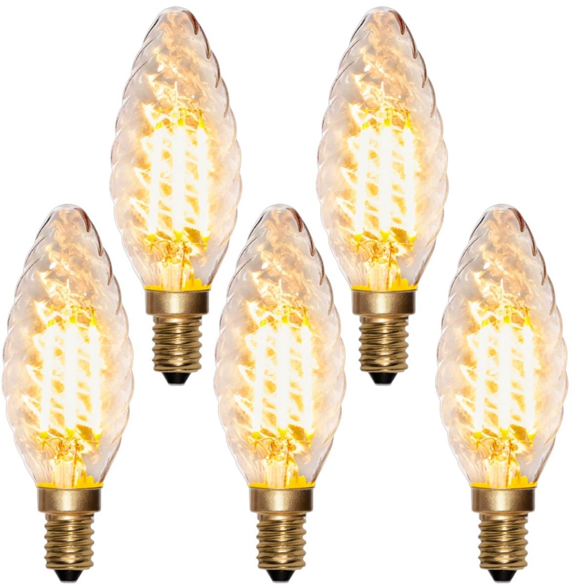 5-Pack Star Trading Soft Glow LED kaarslamp barokstijl - E14 - 3W - Dimbaar - Super Warm Wit <2200K