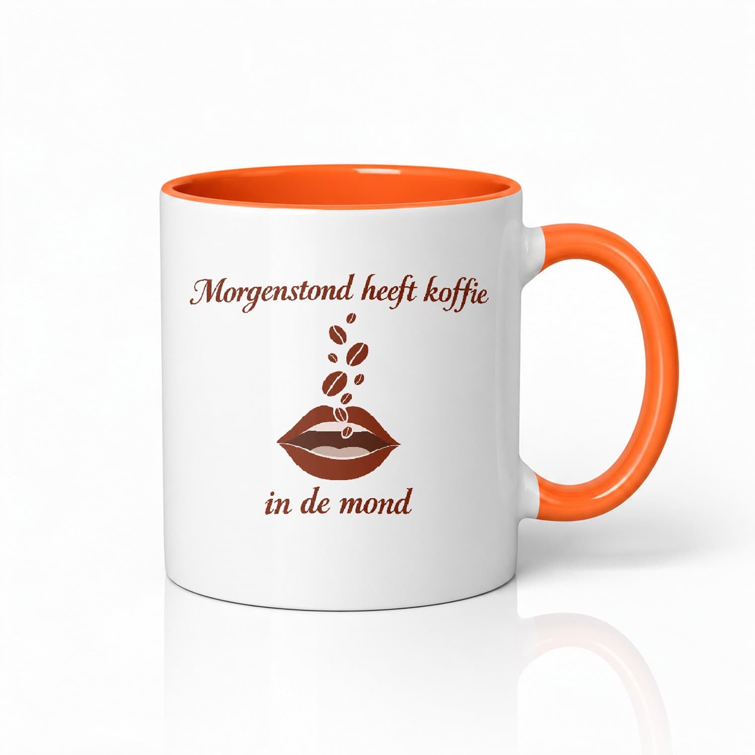 Vrolijke vintage Mok 'Morgenstond heeft koffie / in de mond' – Sfeervolle koffiemok voor botanische liefhebbers