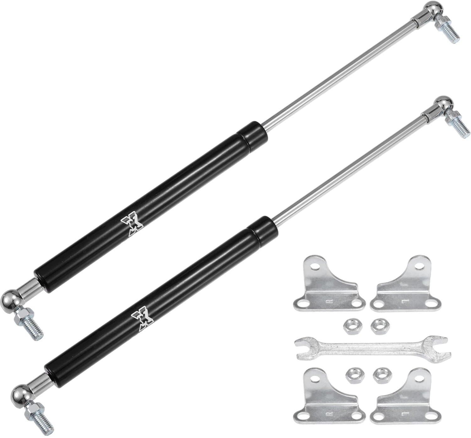 2 stuks zwarte hefbruggen, 38,1 cm, 298 N, met universele sleutel voor camper, auto, vrachtwagen en boot