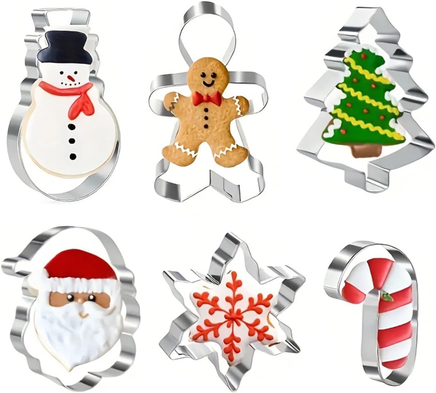 Koekjessnijders voor Kerstmis, roestvrij staal, koekjessnijders, kerstkoekjessnijders, set voor bakken, fondant, koekjes, kerstmanmotieven