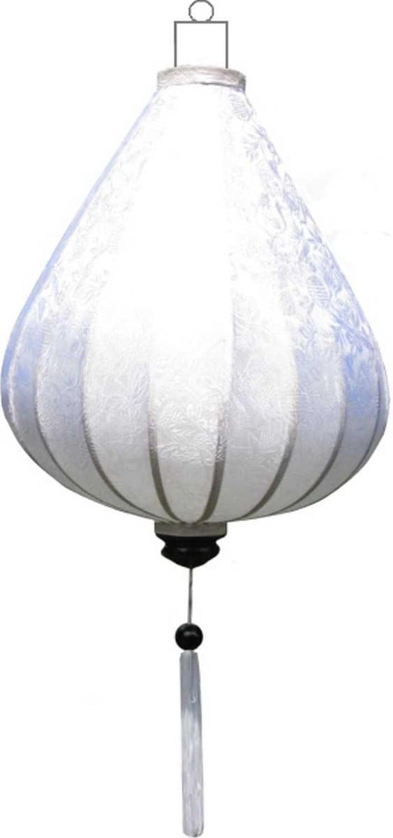 Witte zijden lampion lamp druppel - DR-WH-45-S