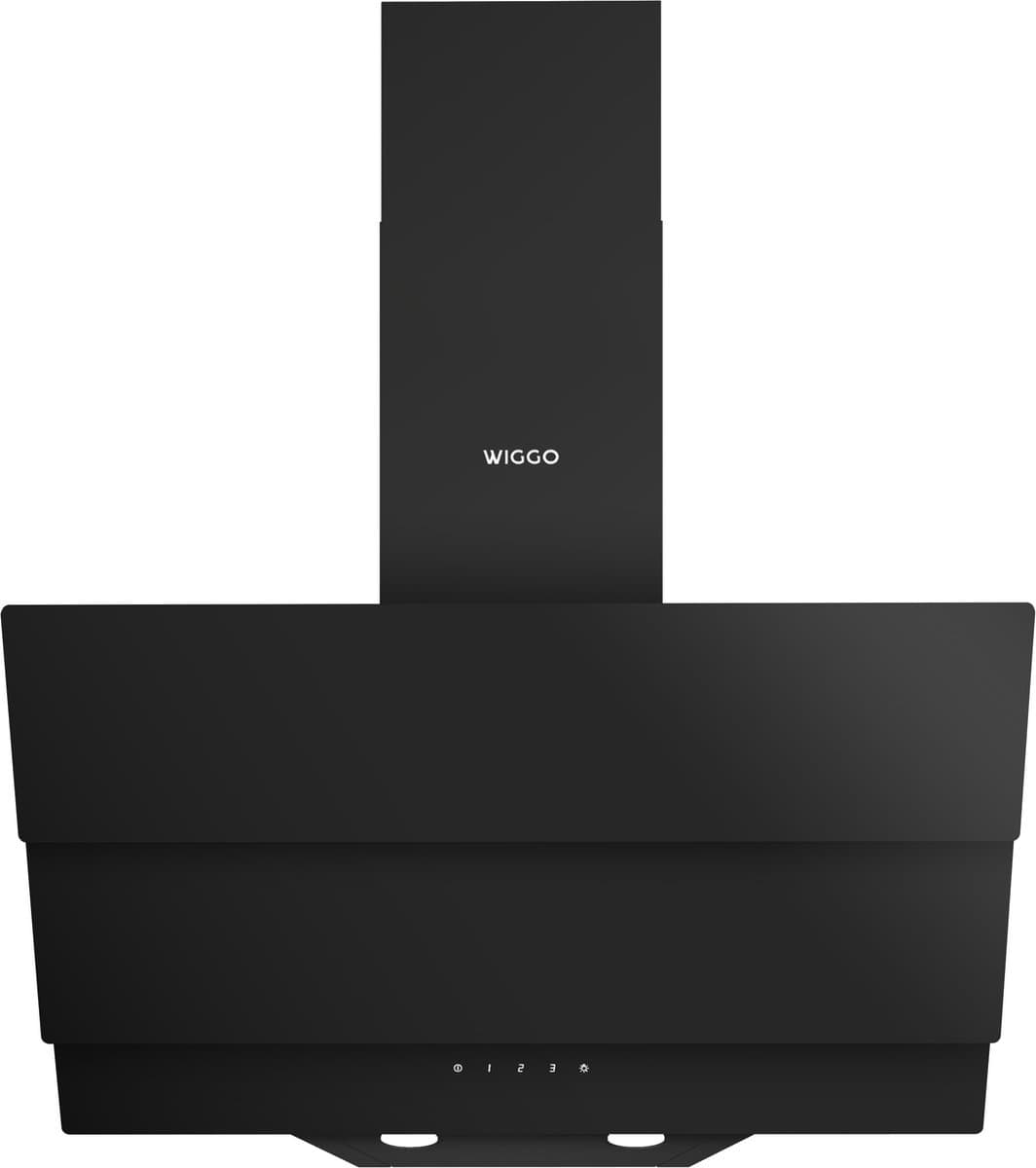 Wiggo WE-B643G(B) – Schuine Afzuigkap – 60 cm – Triple Glasdesign – Energieklasse B – ECO+ Touch Control – Zwart Glas – 5 Jaar Garantie