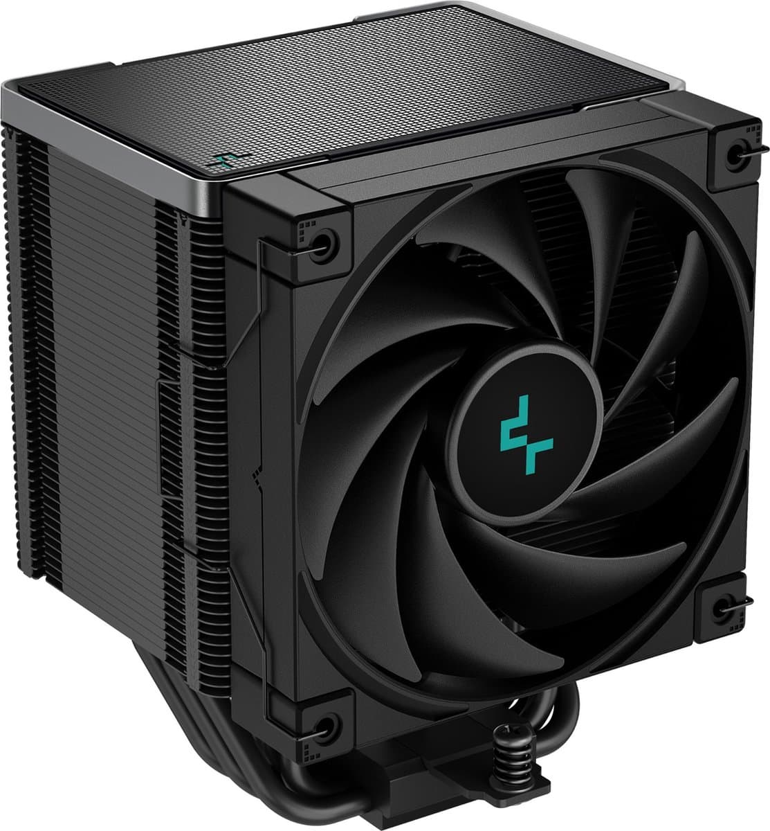 DeepCool AK500 Zero Dark 5x Heat Pipe All Black Single Tower CPU Air Cooler, 1x FK120 120mm FDB Bearing PWM High Performance Fan, Intel: LGA2066/2011-v3/2011/1700/1200/1151/1150/1155 AMD: AM5/AM4, L.S.P Cable, Easy Install, 240W TDP