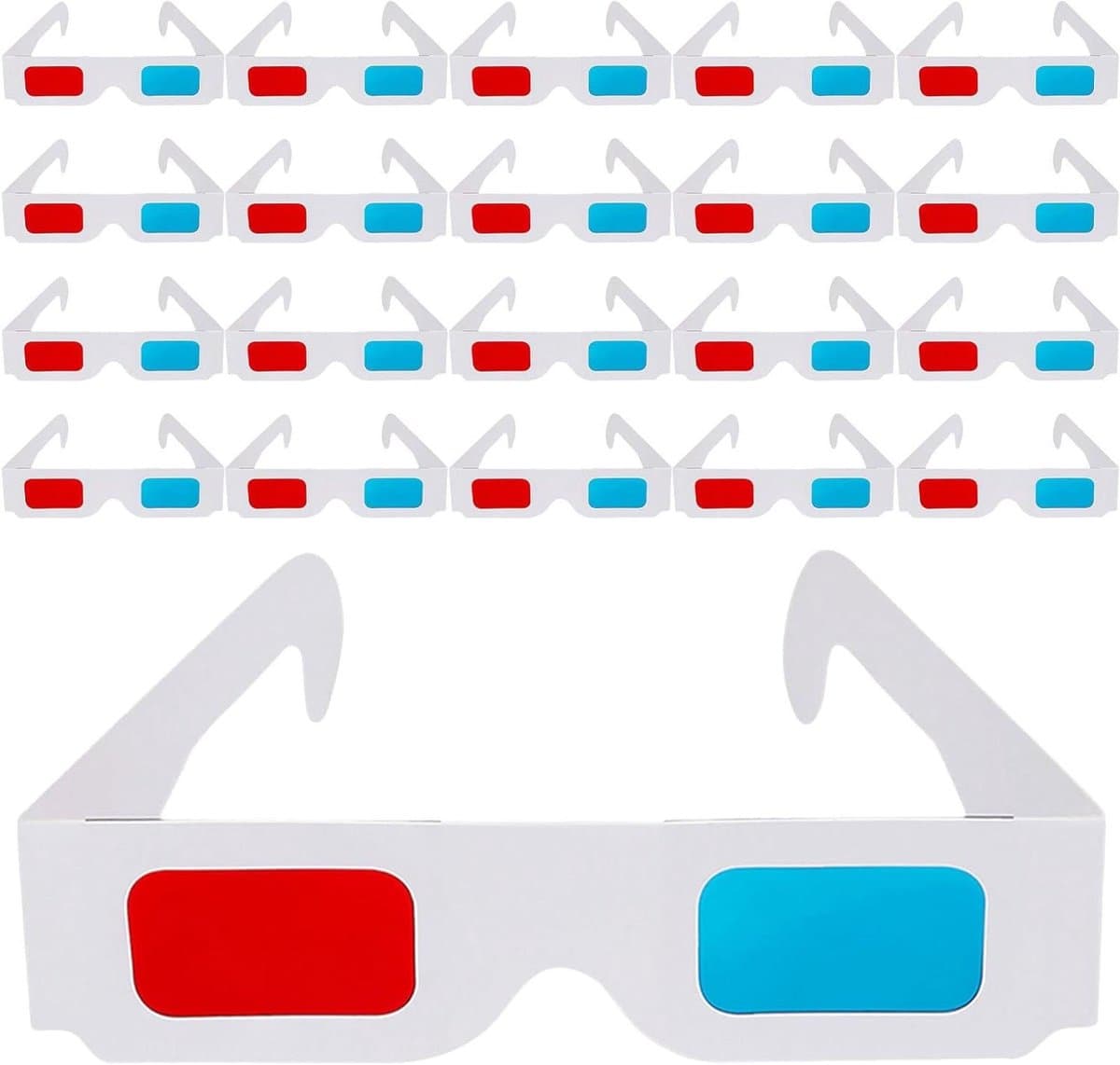 3D Brillen Karton - Rood-Cyaan Bril - Films Kijken - Lichtgewicht Wegwerp - 14.5 cm - Multi