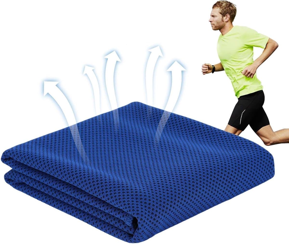 Koelhanddoeken - Verkoelende banden - Sport en ontspanning - Zeer ademend gaas - 30x80 cm - Donkerblauw