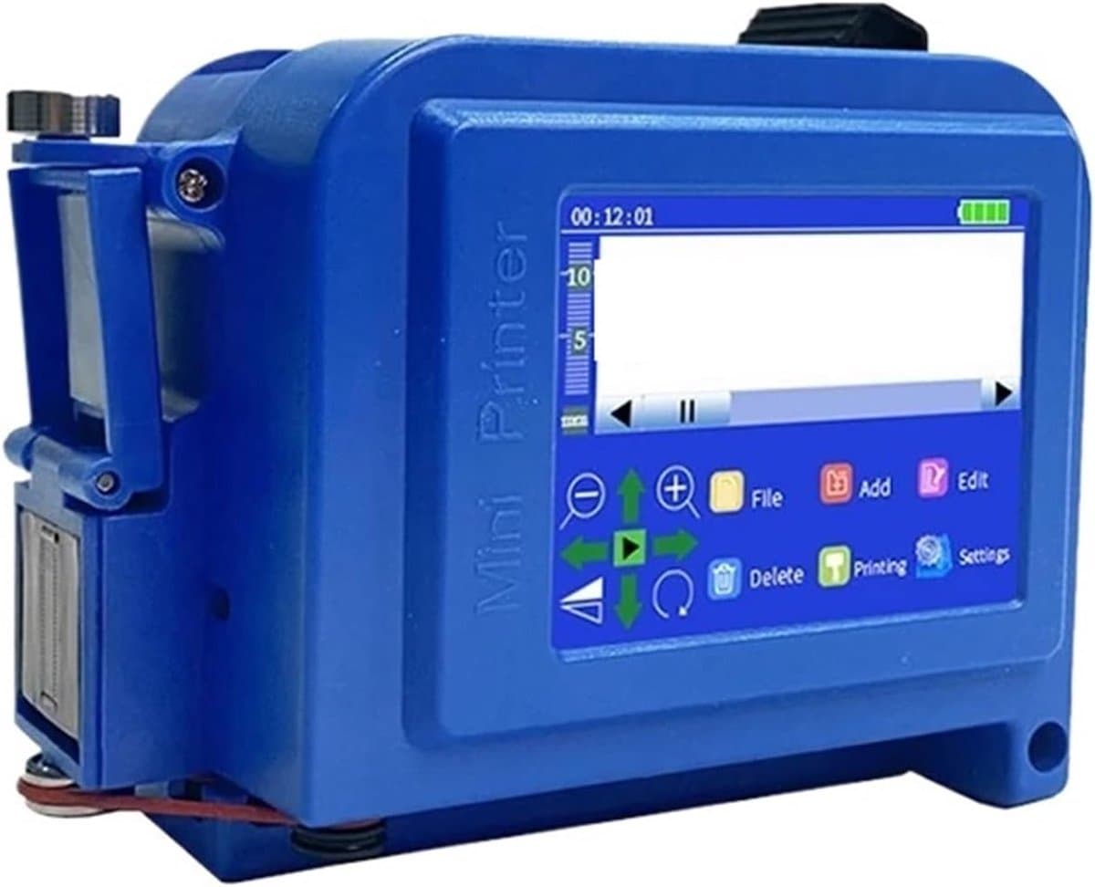 Mini Printer - Draagbare Printer - Batchcode Datum Printen - 600 DPI Resolutie - 12.7/25.4mm - Blauw