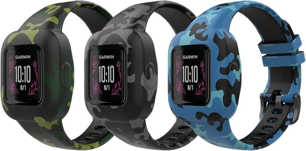 Verstelbare Silikonengband voor Garmin Vivofit JR 3 - 3-Pack met Diverse Printpatronen en Comfortabele Pasvorm