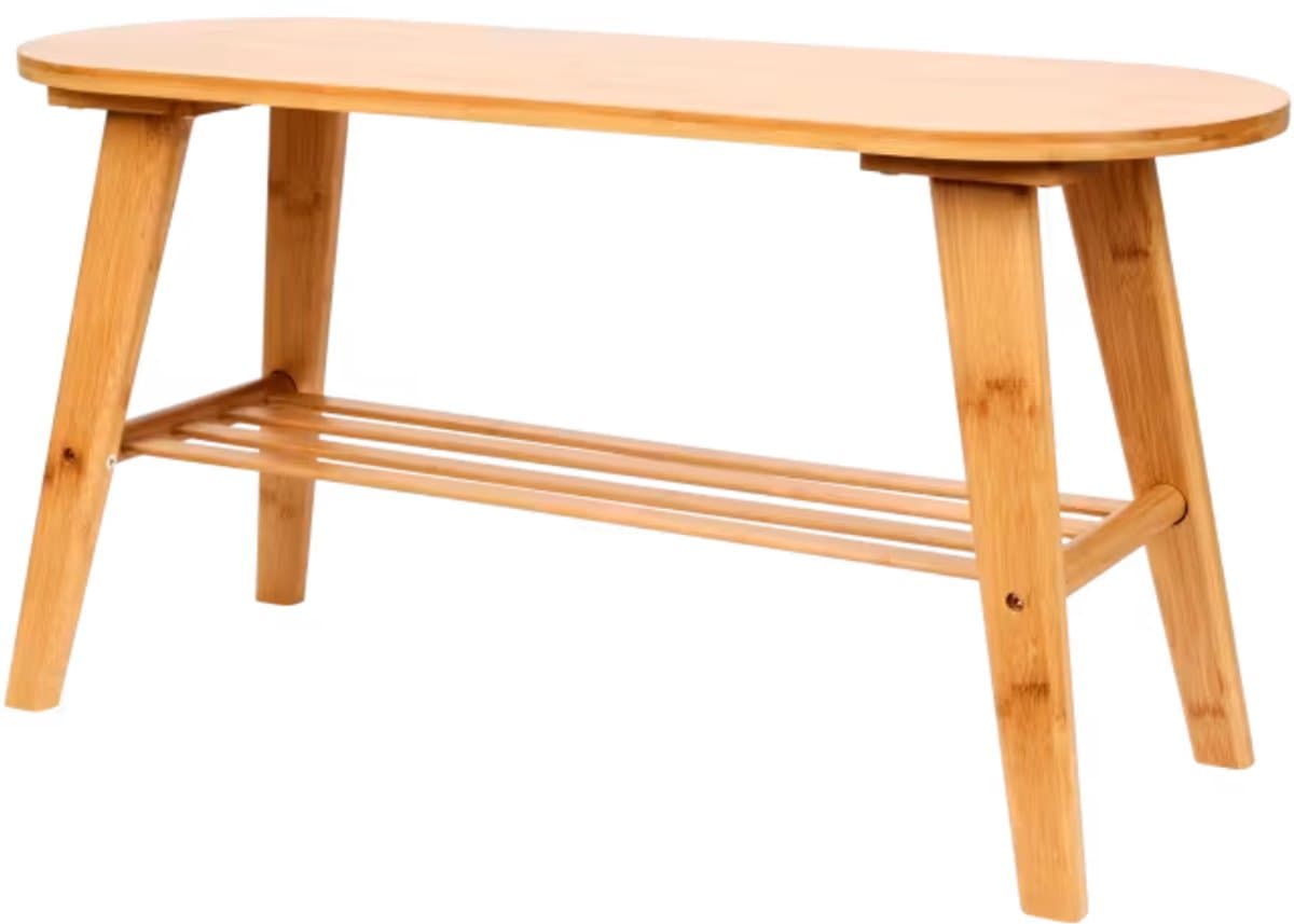 Bamboe bank met Schoenenrek 80 x 30 x 41 cm - Bankje